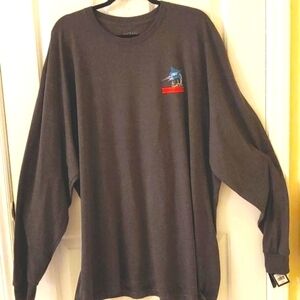 NEW Mens Gray Ocean Coast Long Sleeve Tee Fishing 2XL -111